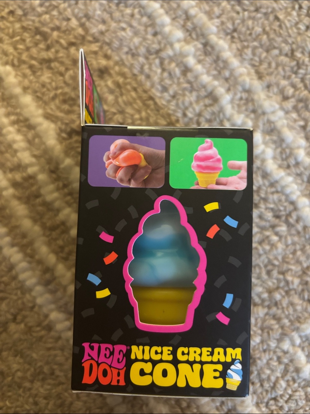 Nice Cream Cone Squishy Toy - Blue and Yellow - Picture 4 of 5